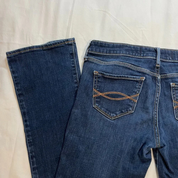 Abercrombie & Fitch Dark Wash Mid-Rise Straight Leg Denim Jeans | Size 4 - Picture 6 of 8